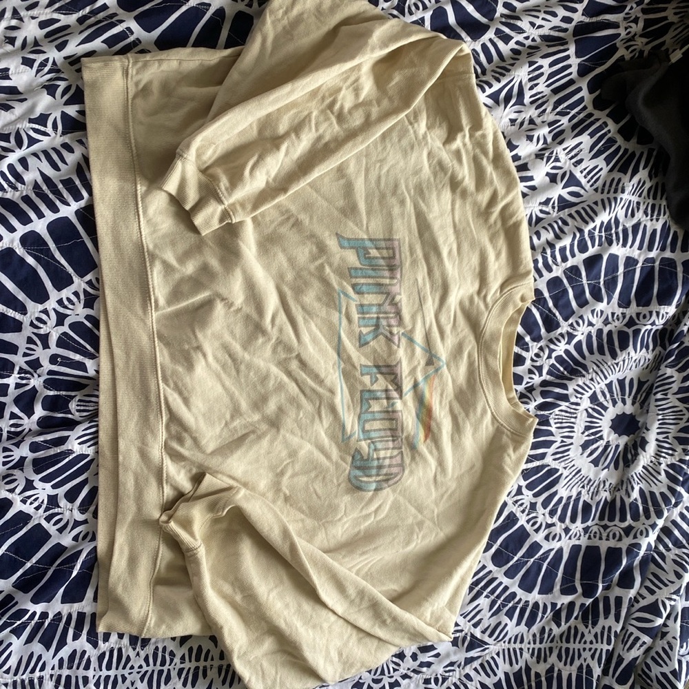 crop yellow pink floyd graphic crew from american eagle